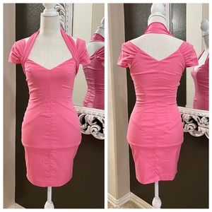 NWOT Barbie Girl BEBE Pink Mini Dress XXS